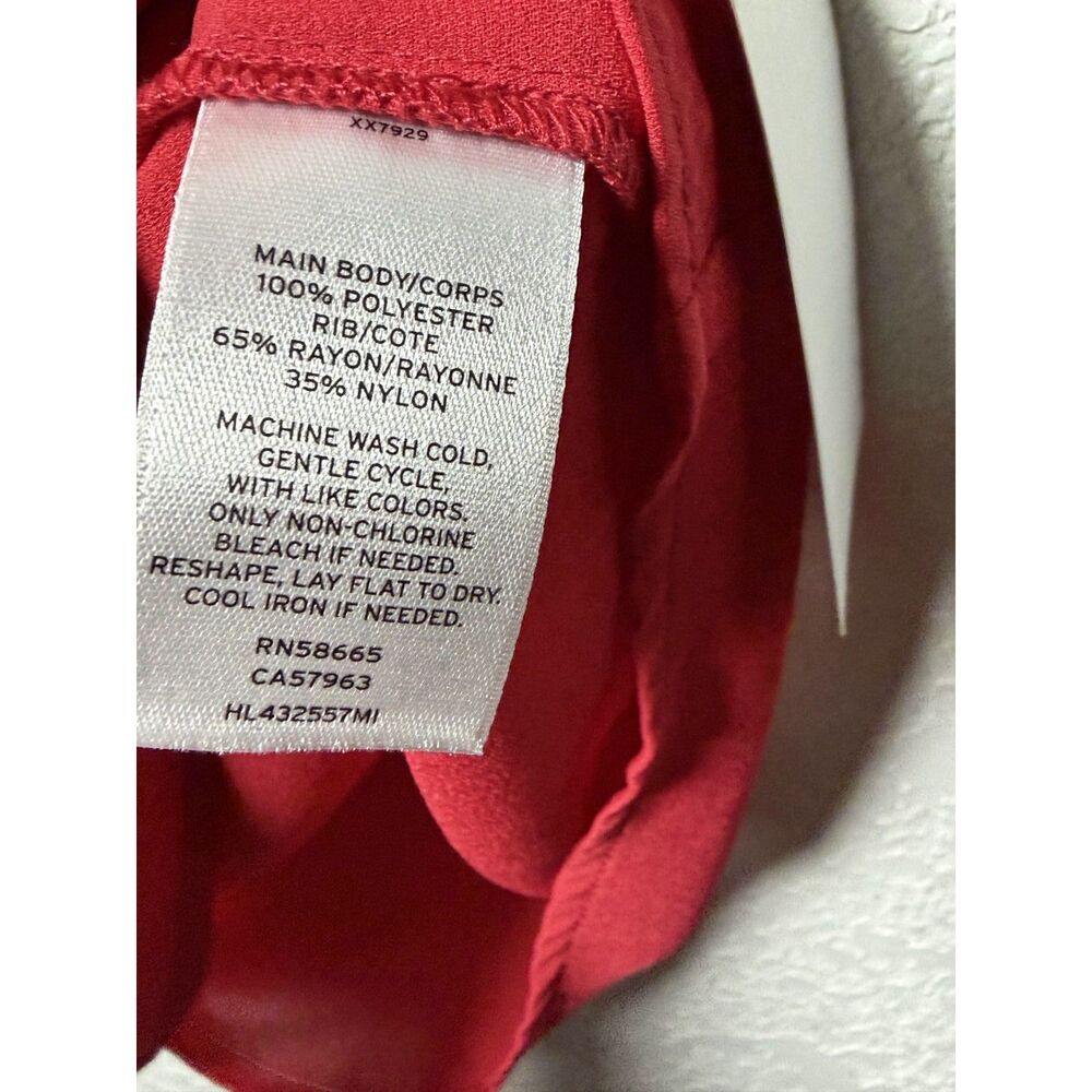 NWT Chelsea28 Nordstrom Tank Top Blouse XL Red Lipstick Black Contrast V Neck - Picture 8 of 9